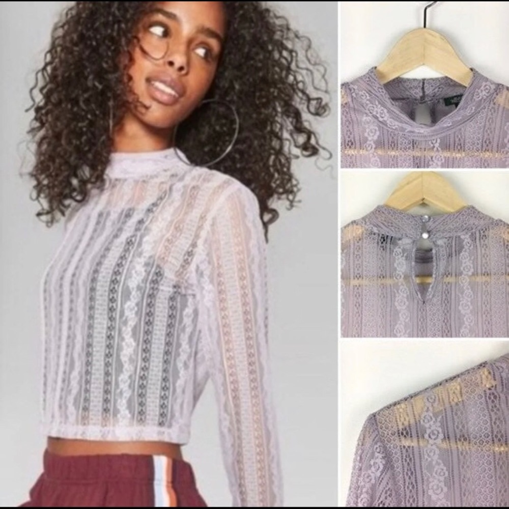 Wild Fable Lilac Lace Crop